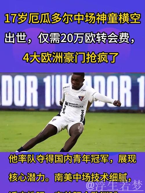 厄瓜多尔17岁中场天才崭露头角,20万欧身价引四大豪门争抢 厄瓜多尔17岁中场天才崭露头角,20万欧身价引四大豪门争抢
